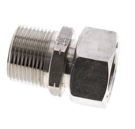 28L & 1'' NPT Stainless Steel Straight Swivel with Male Threads 160 bar Adjustable ISO 8434-1