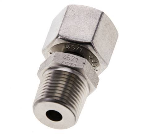 10S & 3/8'' NPT RVS Rechte Draaidoorvoer Buitendraad 630bar Verstelbaar ISO 8434-1