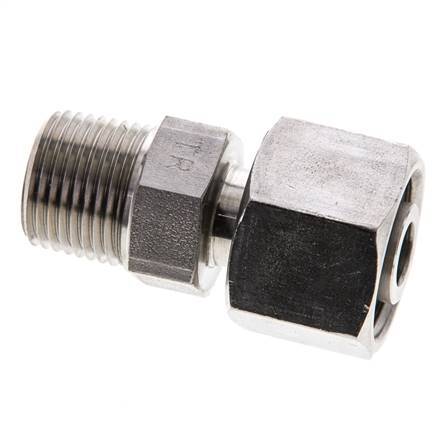 12S & 3/8'' NPT RVS Rechte Draaidoorvoer Buitendraad 630bar Verstelbaar ISO 8434-1