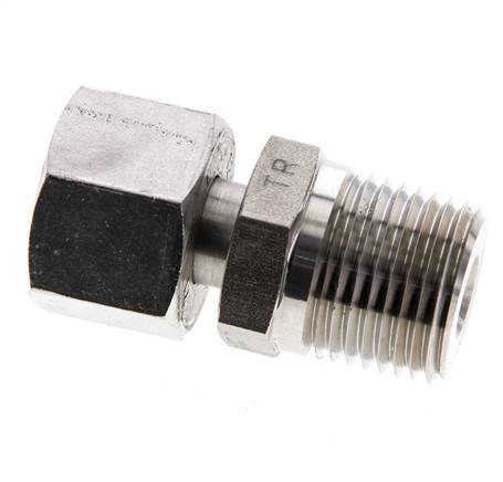 12S & 1/2'' NPT RVS Rechte Draaidoorvoer Buitendraad 630bar Verstelbaar ISO 8434-1