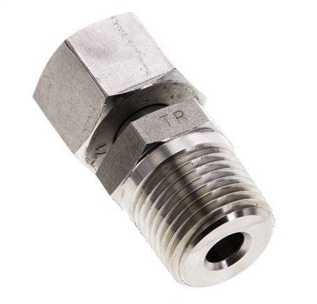 12S & 1/2'' NPT RVS Rechte Draaidoorvoer Buitendraad 630bar Verstelbaar ISO 8434-1