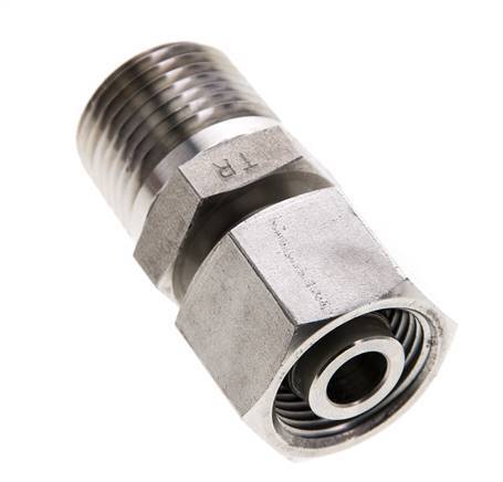 12S & 1/2'' NPT RVS Rechte Draaidoorvoer Buitendraad 630bar Verstelbaar ISO 8434-1