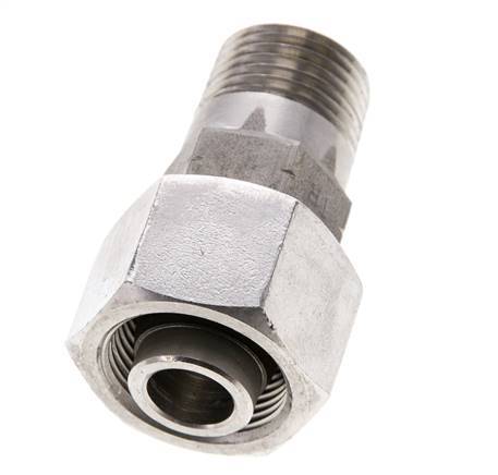 16S & 1/2'' NPT RVS Rechte Draaidoorvoer Buitendraad 400bar Verstelbaar ISO 8434-1