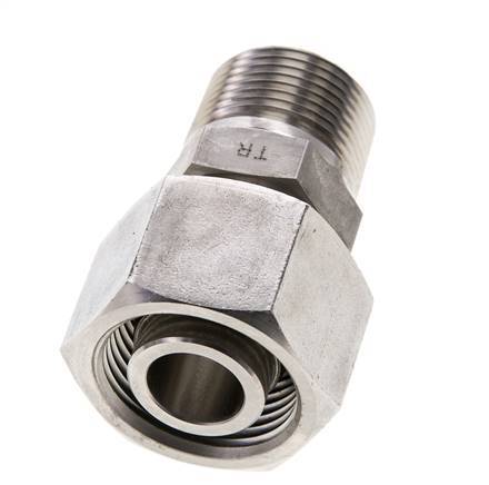 20S & 3/4'' NPT RVS Rechte Draaidoorvoer Buitendraad 400bar Verstelbaar ISO 8434-1