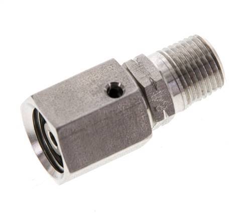 6L & 1/8'' NPT RVS Rechte Draaidoorvoer Buitendraad 315bar FKM O-ring en Afdichtconus Verstelbaar ISO 8434-1