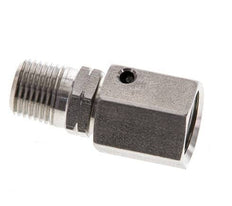 6L & 1/8'' NPT RVS Rechte Draaidoorvoer Buitendraad 315bar FKM O-ring en Afdichtconus Verstelbaar ISO 8434-1