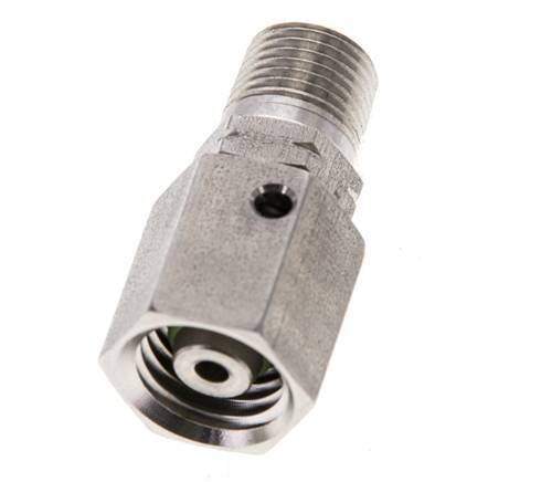 6L & 1/8'' NPT RVS Rechte Draaidoorvoer Buitendraad 315bar FKM O-ring en Afdichtconus Verstelbaar ISO 8434-1