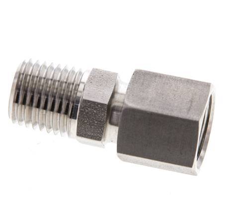 8L & 1/4'' NPT Stainless Steel Straight Swivel with Male Threads 315 bar FKM O-ring Sealing Cone Adjustable ISO 8434-1