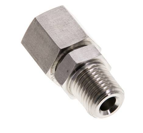 10L & 1/4'' NPT RVS Rechte Draaidoorvoer Buitendraad 315bar FKM O-ring en Afdichtconus Verstelbaar ISO 8434-1