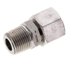 12L & 3/8'' NPT RVS Rechte Draaidoorvoer Buitendraad 315bar FKM O-ring en Afdichtconus Verstelbaar ISO 8434-1