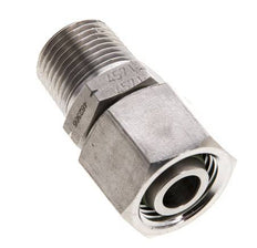 12L & 3/8'' NPT RVS Rechte Draaidoorvoer Buitendraad 315bar FKM O-ring en Afdichtconus Verstelbaar ISO 8434-1