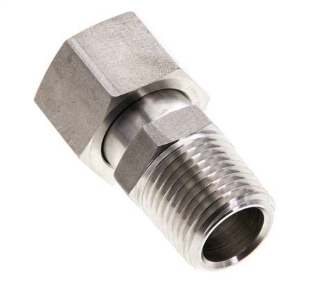 15L & 1/2'' NPT Stainless Steel Straight Swivel with Male Threads 315 bar FKM O-ring Sealing Cone Adjustable ISO 8434-1
