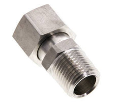 15L & 1/2'' NPT RVS Rechte Draaidoorvoer Buitendraad 315bar FKM O-ring en Afdichtconus Verstelbaar ISO 8434-1