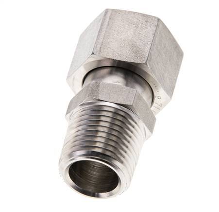 15L & 1/2'' NPT Stainless Steel Straight Swivel with Male Threads 315 bar FKM O-ring Sealing Cone Adjustable ISO 8434-1