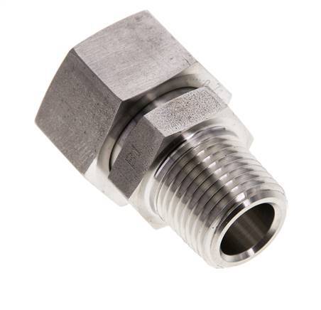 18L & 1/2'' NPT Stainless Steel Straight Swivel with Male Threads 315 bar FKM O-ring Sealing Cone Adjustable ISO 8434-1