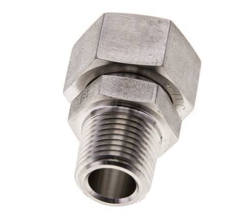 18L & 1/2'' NPT Stainless Steel Straight Swivel with Male Threads 315 bar FKM O-ring Sealing Cone Adjustable ISO 8434-1