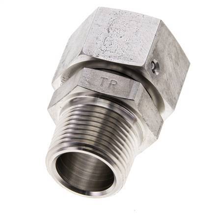 22L & 3/4'' NPT Stainless Steel Straight Swivel with Male Threads 160 bar FKM O-ring Sealing Cone Adjustable ISO 8434-1