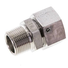 22L & 3/4'' NPT Stainless Steel Straight Swivel with Male Threads 160 bar FKM O-ring Sealing Cone Adjustable ISO 8434-1