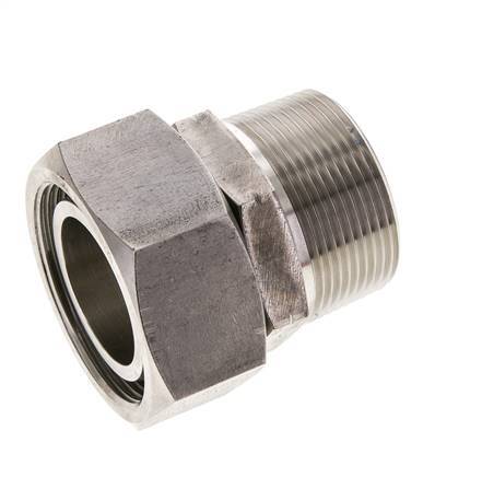 42L & 1-1/2'' NPT RVS Rechte Draaidoorvoer Buitendraad 160bar FKM O-ring en Afdichtconus Verstelbaar ISO 8434-1