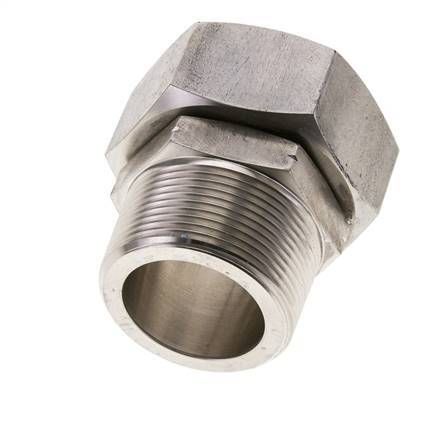 42L & 1-1/2'' NPT RVS Rechte Draaidoorvoer Buitendraad 160bar FKM O-ring en Afdichtconus Verstelbaar ISO 8434-1