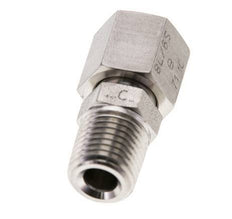 6S & 1/4'' NPT RVS Rechte Draaidoorvoer Buitendraad 630bar FKM O-ring en Afdichtconus Verstelbaar ISO 8434-1