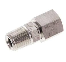 6S & 1/4'' NPT RVS Rechte Draaidoorvoer Buitendraad 630bar FKM O-ring en Afdichtconus Verstelbaar ISO 8434-1