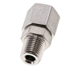 8S & 1/4'' NPT RVS Rechte Draaidoorvoer Buitendraad 630bar FKM O-ring en Afdichtconus Verstelbaar ISO 8434-1