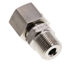 10S & 3/8'' NPT RVS Rechte Draaidoorvoer Buitendraad 630bar FKM O-ring en Afdichtconus Verstelbaar ISO 8434-1