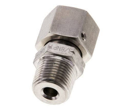 10S & 3/8'' NPT RVS Rechte Draaidoorvoer Buitendraad 630bar FKM O-ring en Afdichtconus Verstelbaar ISO 8434-1