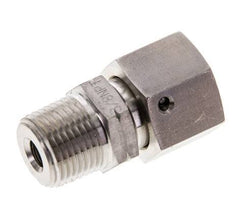 10S & 3/8'' NPT RVS Rechte Draaidoorvoer Buitendraad 630bar FKM O-ring en Afdichtconus Verstelbaar ISO 8434-1