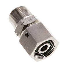 10S & 3/8'' NPT RVS Rechte Draaidoorvoer Buitendraad 630bar FKM O-ring en Afdichtconus Verstelbaar ISO 8434-1