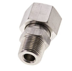 12S & 3/8'' NPT RVS Rechte Draaidoorvoer Buitendraad 630bar FKM O-ring en Afdichtconus Verstelbaar ISO 8434-1