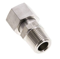 14S & 1/2'' NPT RVS Rechte Draaidoorvoer Buitendraad 630bar FKM O-ring en Afdichtconus Verstelbaar ISO 8434-1