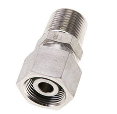 14S & 1/2'' NPT RVS Rechte Draaidoorvoer Buitendraad 630bar FKM O-ring en Afdichtconus Verstelbaar ISO 8434-1