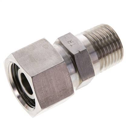 16S & 1/2'' NPT Stainless Steel Straight Swivel with Male Threads 400 bar FKM O-ring Sealing Cone Adjustable ISO 8434-1