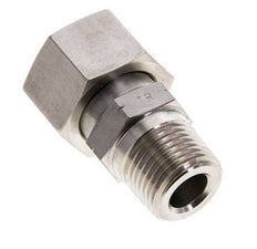 16S & 1/2'' NPT Stainless Steel Straight Swivel with Male Threads 400 bar FKM O-ring Sealing Cone Adjustable ISO 8434-1