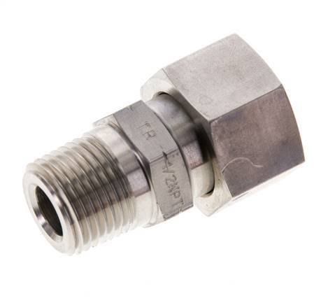 16S & 1/2'' NPT Stainless Steel Straight Swivel with Male Threads 400 bar FKM O-ring Sealing Cone Adjustable ISO 8434-1