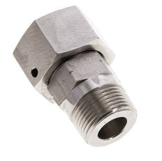 20S & 3/4'' NPT RVS Rechte Draaidoorvoer Buitendraad 400bar FKM O-ring en Afdichtconus Verstelbaar ISO 8434-1