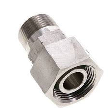 20S & 3/4'' NPT RVS Rechte Draaidoorvoer Buitendraad 400bar FKM O-ring en Afdichtconus Verstelbaar ISO 8434-1