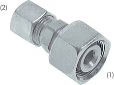 6L & 15L Zink plated Steel Straight Cutting Fitting with Swivel 315 bar ISO 8434-1 [2 Pieces]