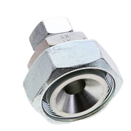 18L & 42L Zink plated Steel Straight Cutting Fitting with Swivel 160 bar ISO 8434-1