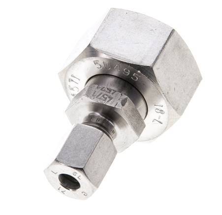 6L & 18L Stainless Steel Straight Cutting Fitting with Swivel 315 bar ISO 8434-1