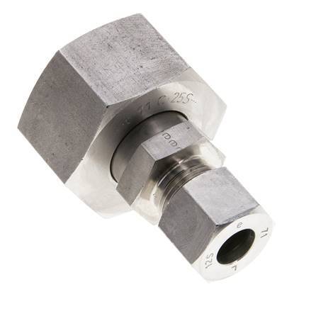 12S & 25S Stainless Steel Straight Cutting Fitting with Swivel 400 bar ISO 8434-1