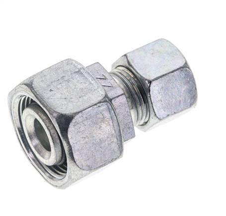 12L & 18L Zink plated Steel Straight Cutting Fitting with Swivel 315 bar NBR O-ring Sealing Cone ISO 8434-1