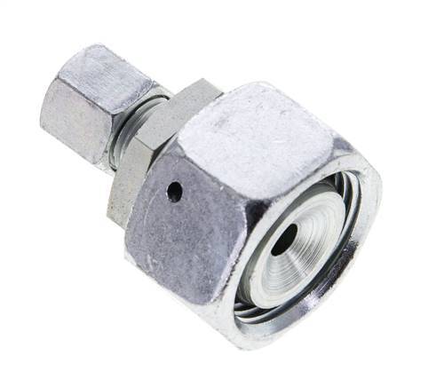 8L & 22L Zink plated Steel Straight Cutting Fitting with Swivel 160 bar NBR O-ring Sealing Cone ISO 8434-1