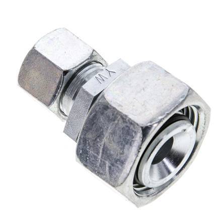 12L & 22L Zink plated Steel Straight Cutting Fitting with Swivel 160 bar NBR O-ring Sealing Cone ISO 8434-1