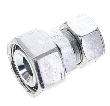 18L & 28L Zink plated Steel Straight Cutting Fitting with Swivel 160 bar NBR O-ring Sealing Cone ISO 8434-1