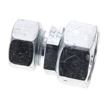 18L & 28L Zink plated Steel Straight Cutting Fitting with Swivel 160 bar NBR O-ring Sealing Cone ISO 8434-1