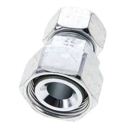 18L & 28L Zink plated Steel Straight Cutting Fitting with Swivel 160 bar NBR O-ring Sealing Cone ISO 8434-1