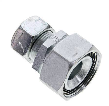 22L & 35L Zink plated Steel Straight Cutting Fitting with Swivel 160 bar NBR O-ring Sealing Cone ISO 8434-1